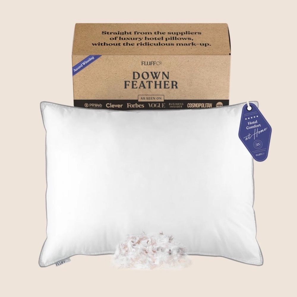 NWT FluffCo Premium Down Pillows